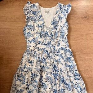 Taylor Floral Maxi Dress in Blue and Cream